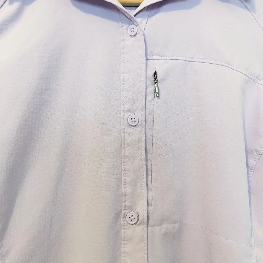 Columbia Purple Lilac Omni Shade Sun Protection Hiking Button Up Shirt Medium - Picture 6 of 9